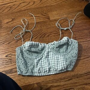 Urban outfitters, light blue gingham top ￼